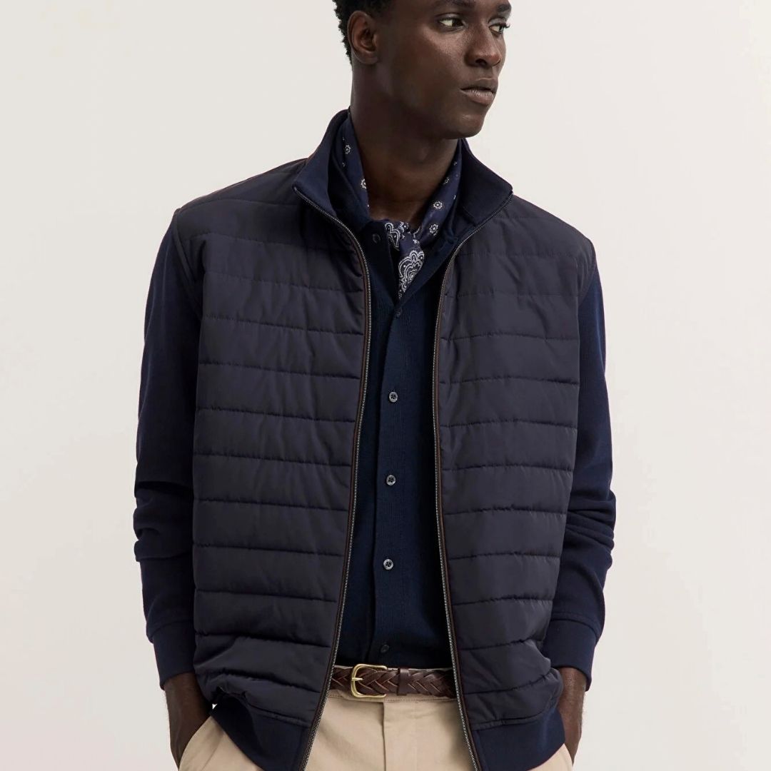 Bugatti Knitted Sweater Jacket - Navy