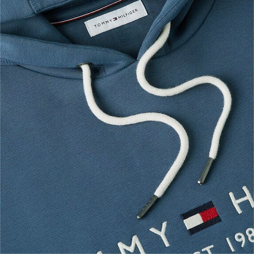 Tommy Hilfiger Logo Hoodie – Blue