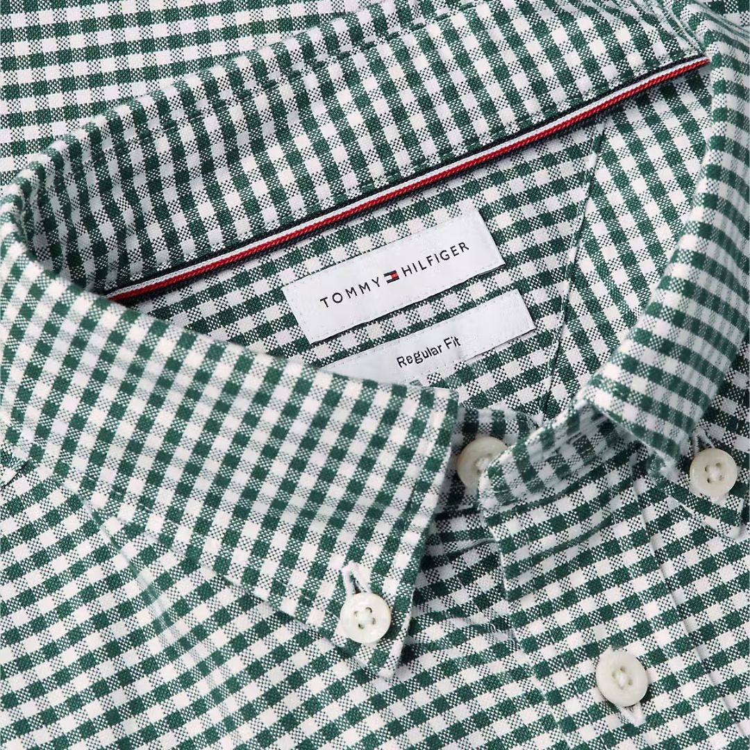 Tommy Hilfiger Heritage Oxford Gingham Regular Fit Shirt – Green