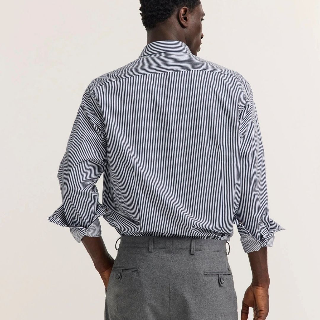 Bugatti Casual Stripe Shirt - Navy