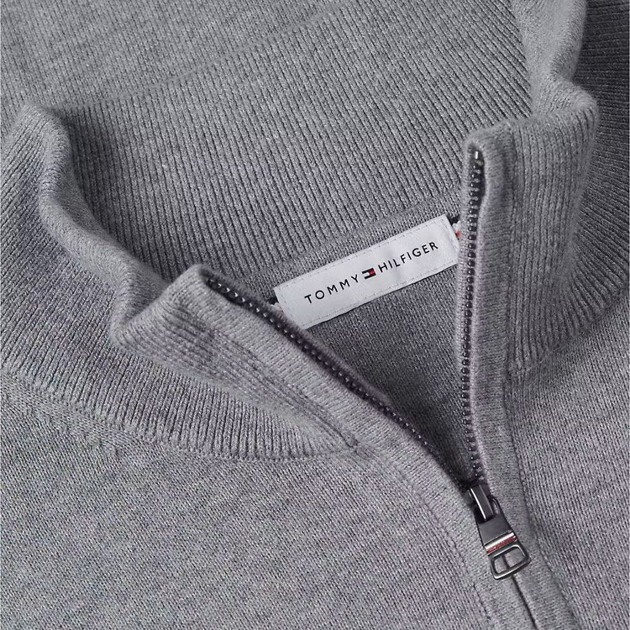 Tommy Hilfiger Essential Cotton Quarter-Zip Jumper – Grey
