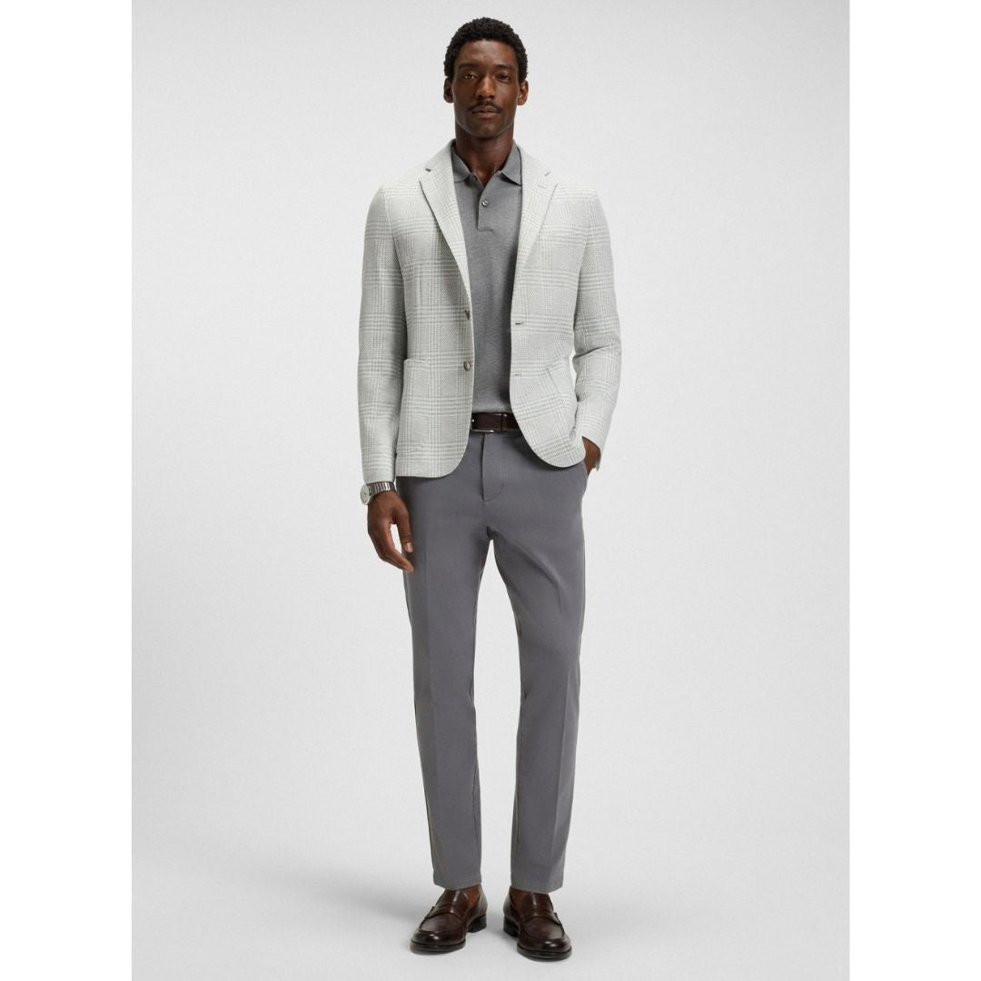 Boss Slim-fit trousers in stretch-cotton twill - Grey