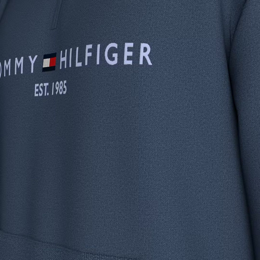 Tommy Hilfiger Logo Mock-Neck Sweatshirt – Blue