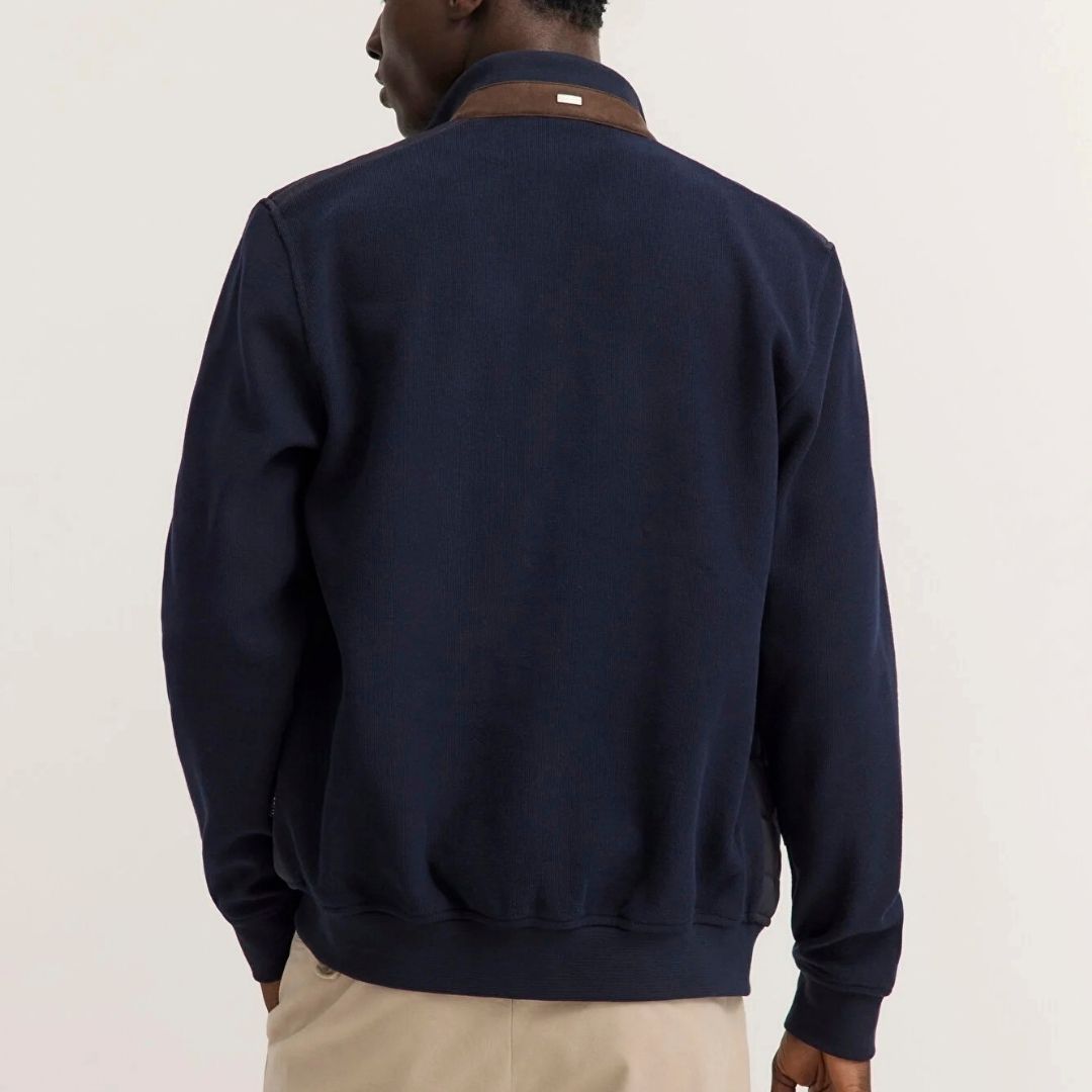 Bugatti Knitted Sweater Jacket - Navy