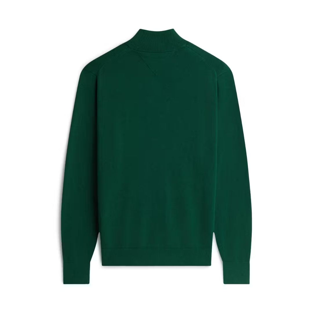 Tommy Hilfiger Pima Cotton Cashmere Quarter-Zip Jumper – Green