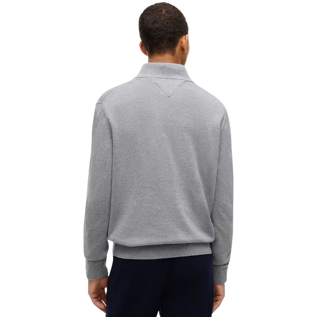 Tommy Hilfiger Essential Cotton Quarter-Zip Jumper – Grey