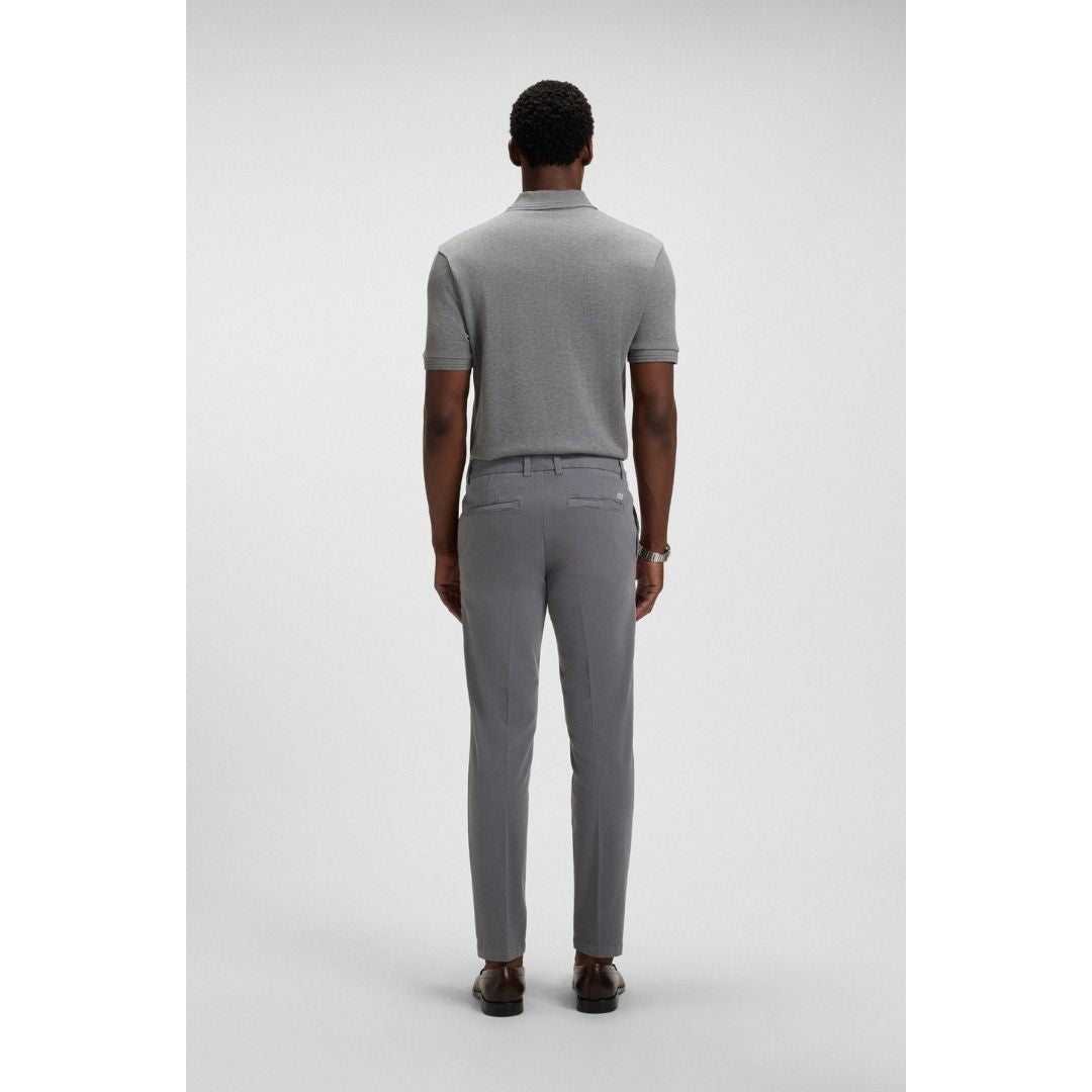 Boss Slim-fit trousers in stretch-cotton twill - Grey