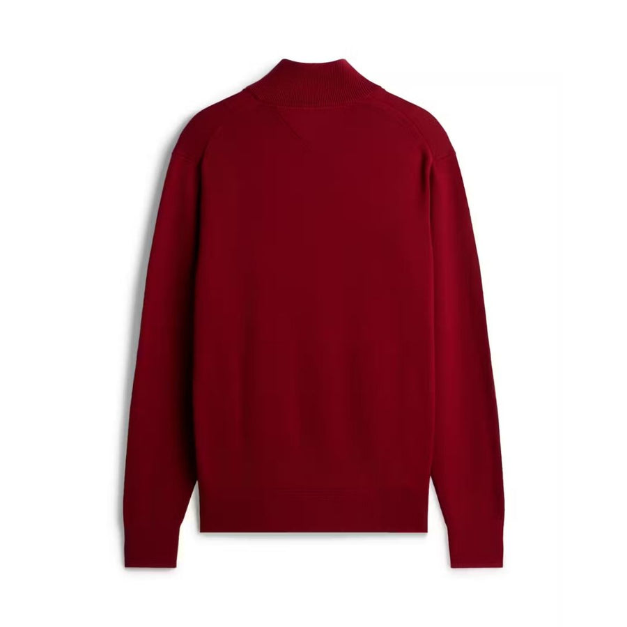 Tommy Hilfiger Pima Cotton Cashmere Quarter-Zip Jumper – Red