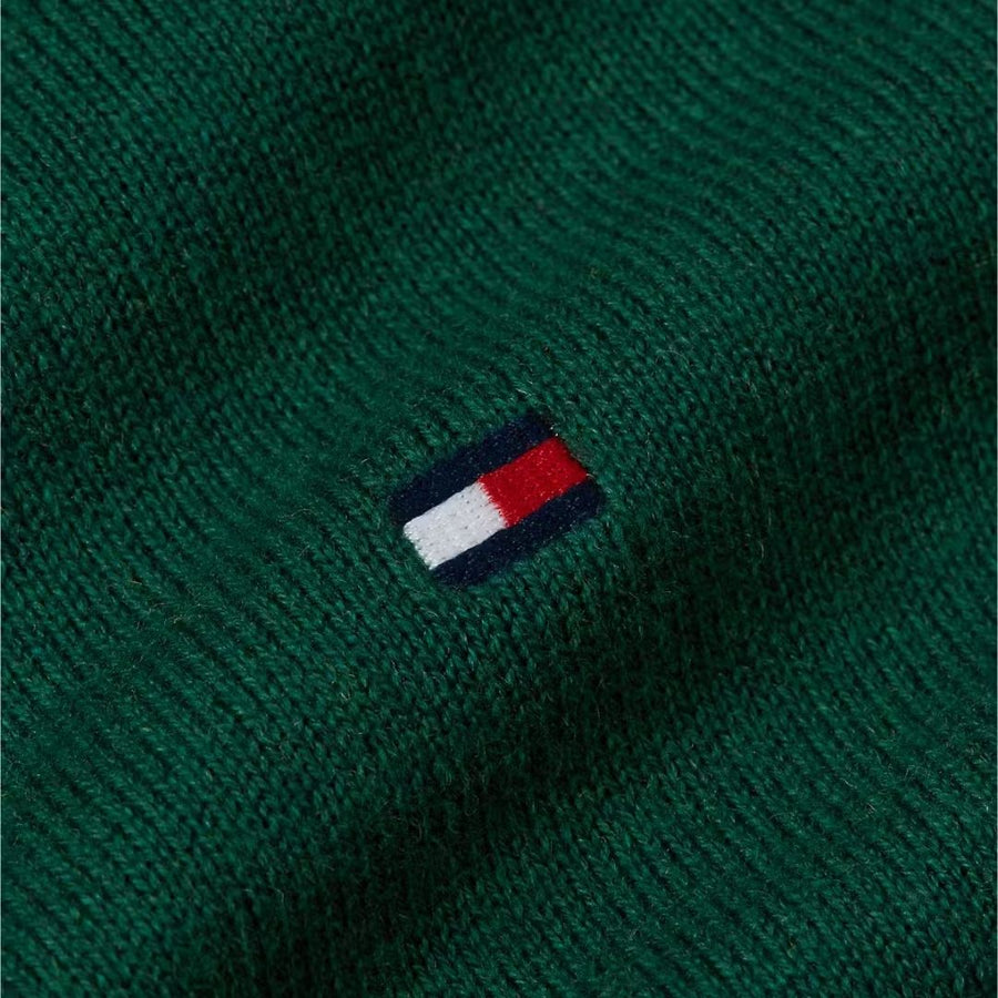 Tommy Hilfiger Pima Cotton Cashmere Quarter-Zip Jumper – Green