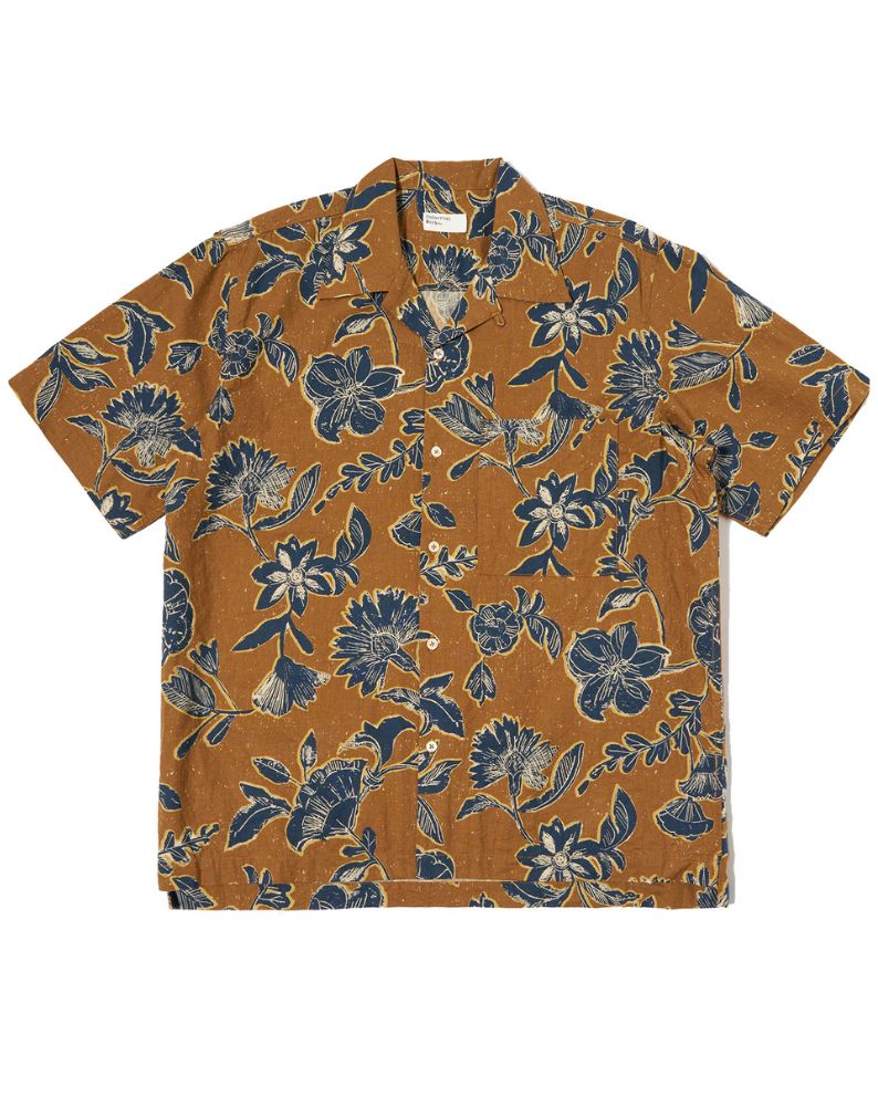 Universal Works Camp Shirt Nippon Flower - Gold
