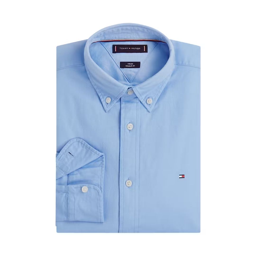 Tommy Hilfiger Flex Flannel Regular Fit Shirt – Blue