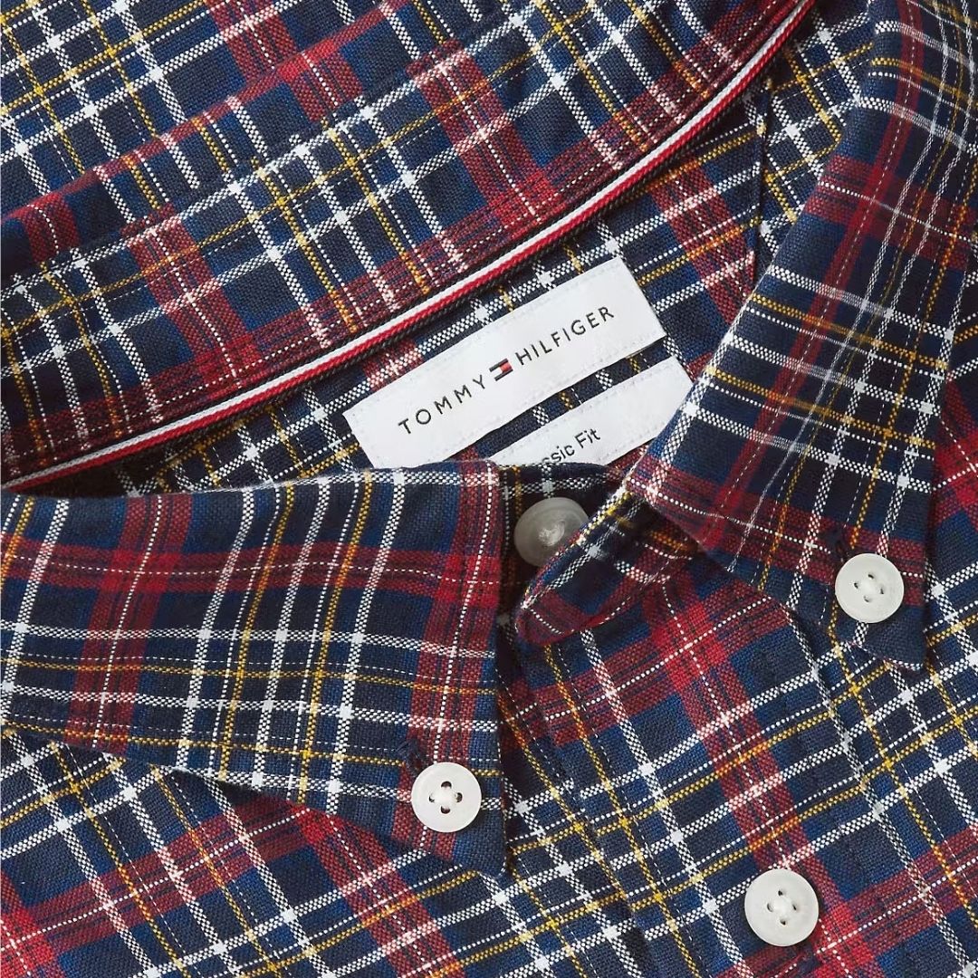 Tommy Hilfiger Oxford Tartan Relaxed Fit Shirt – Navy