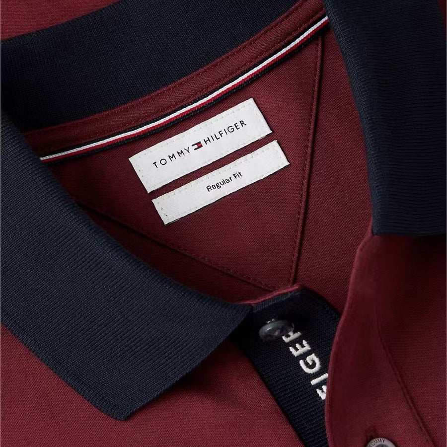 Tommy Hilfiger Interlock Regular Fit Polo Shirt – Burgundy