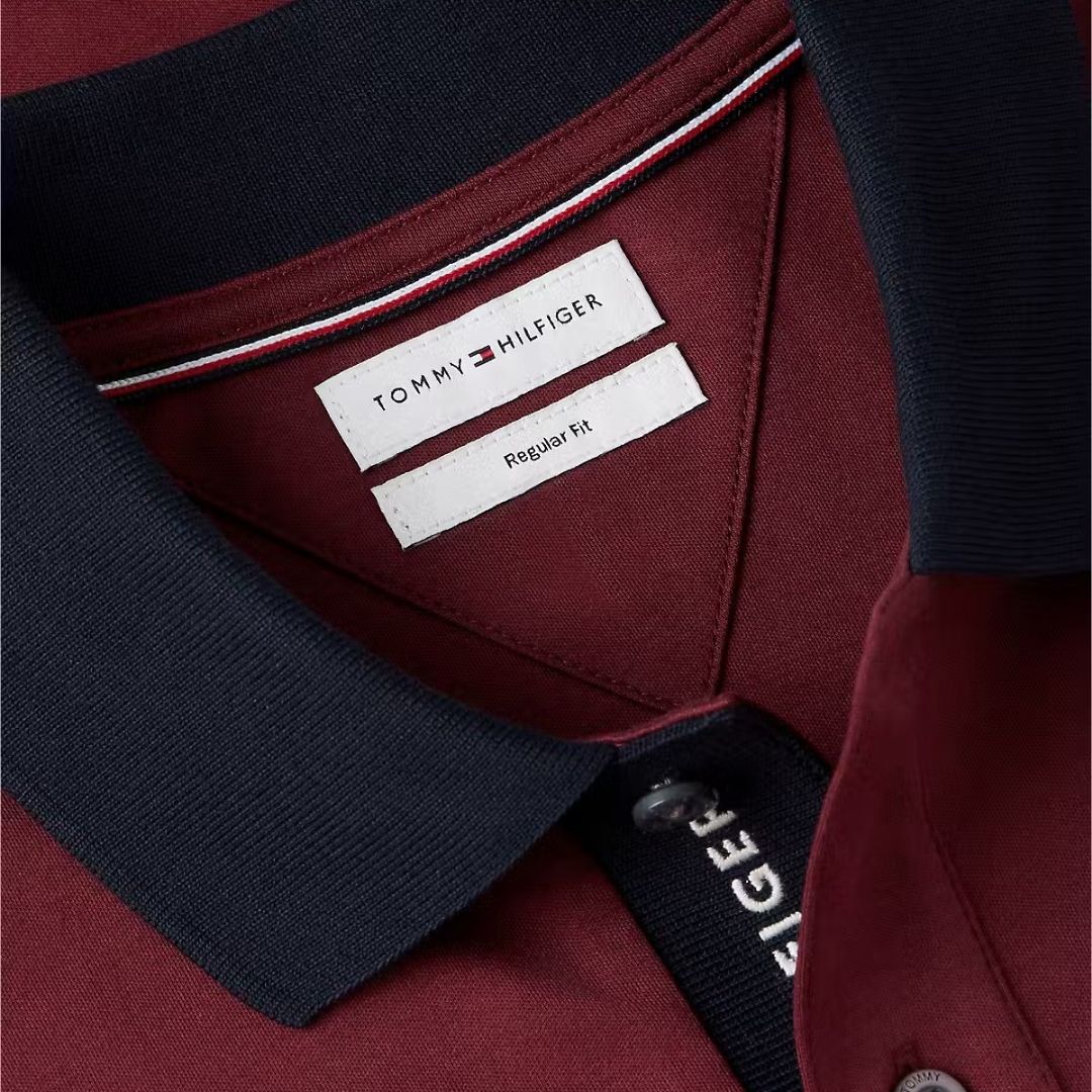 Tommy Hilfiger Interlock Regular Fit Polo Shirt – Burgundy