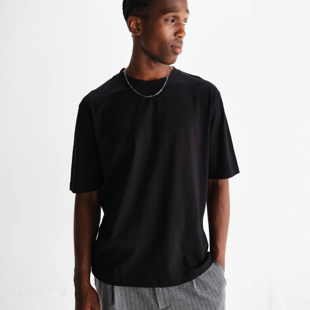 Wax London Milton Compact Organic Cotton T-Shirt - Black