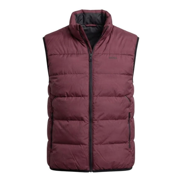 BOSS Green Regular Fit Padded Gilet – Dark Red