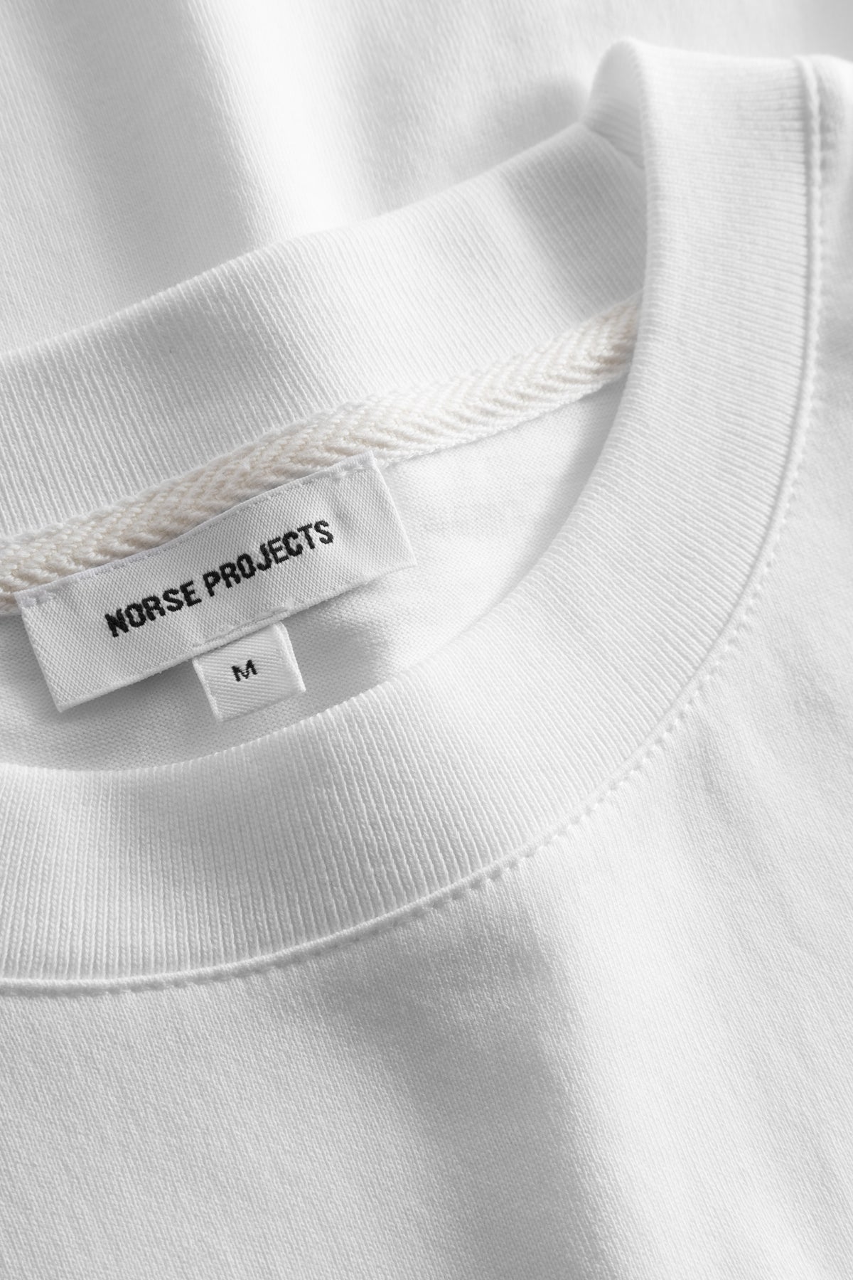 Norse Projects Simon Loose Organic Brush Bevel Logo T-Shirt - White