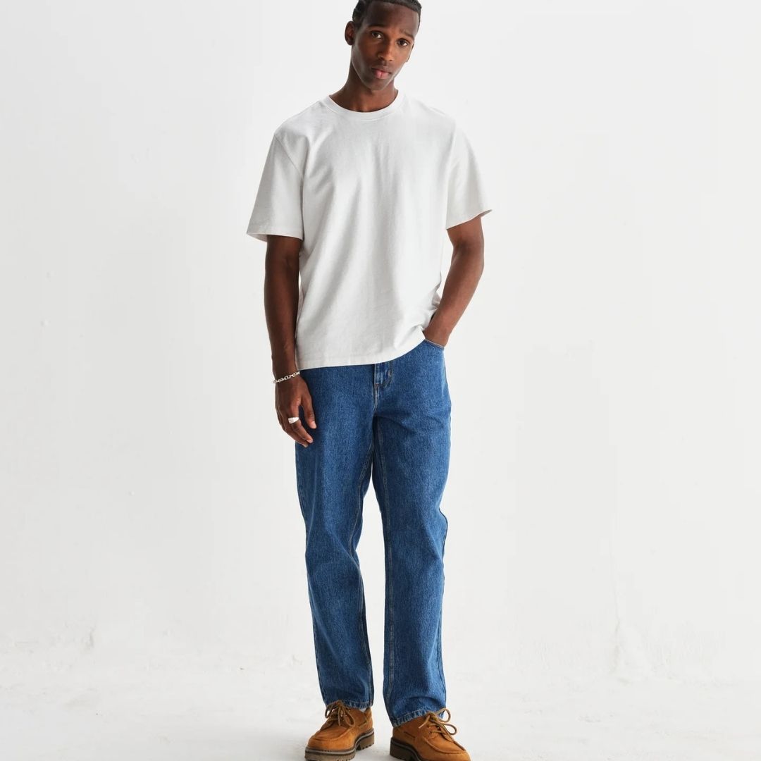 Wax London Dean - Textured Organic Cotton T-Shirt - White
