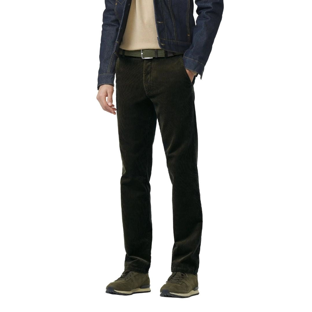 MEYER Roma Cotton Corduroy Trousers – Dark Green