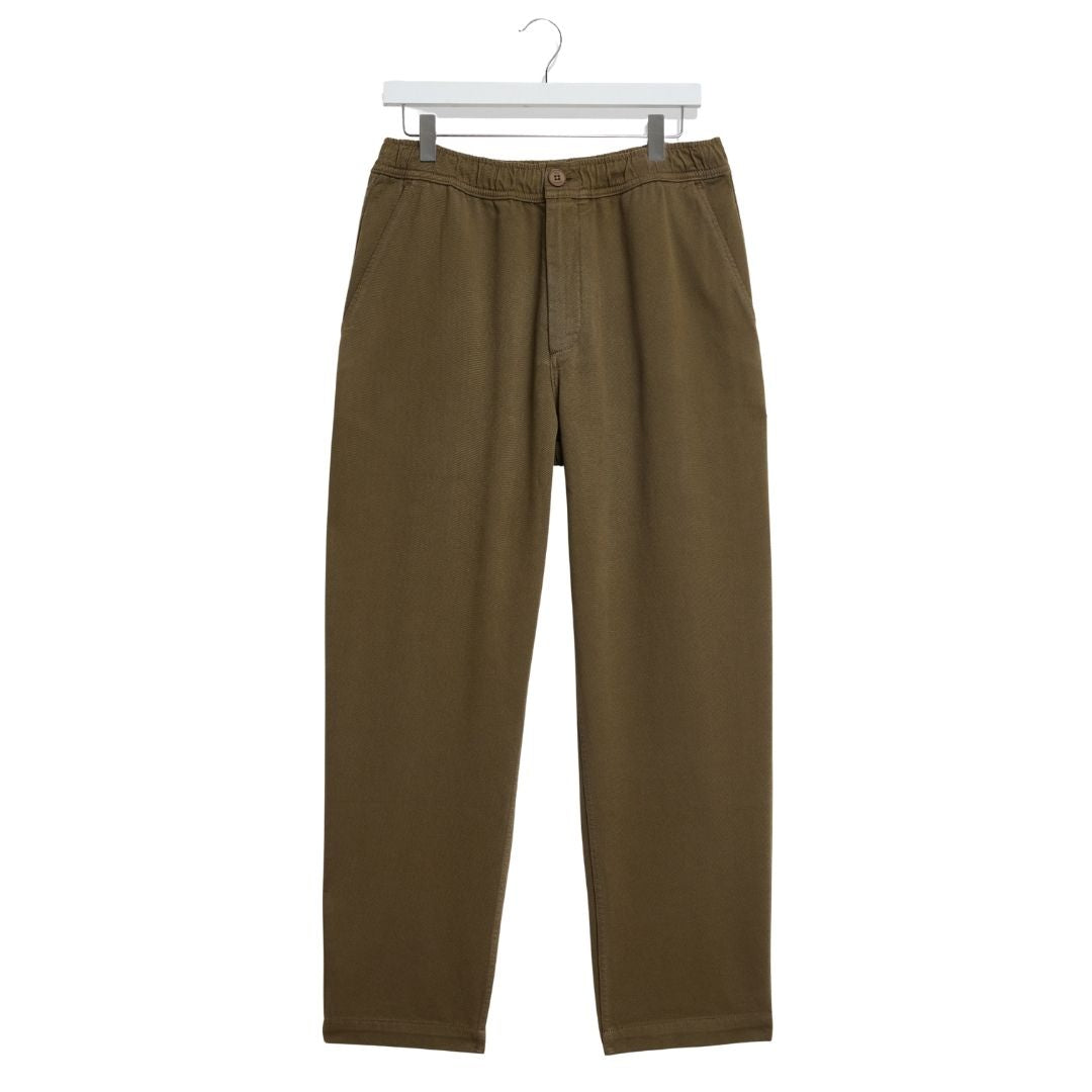 Wax London Kurt Trouser - L30 Organic Cotton Twill - Dark Khaki