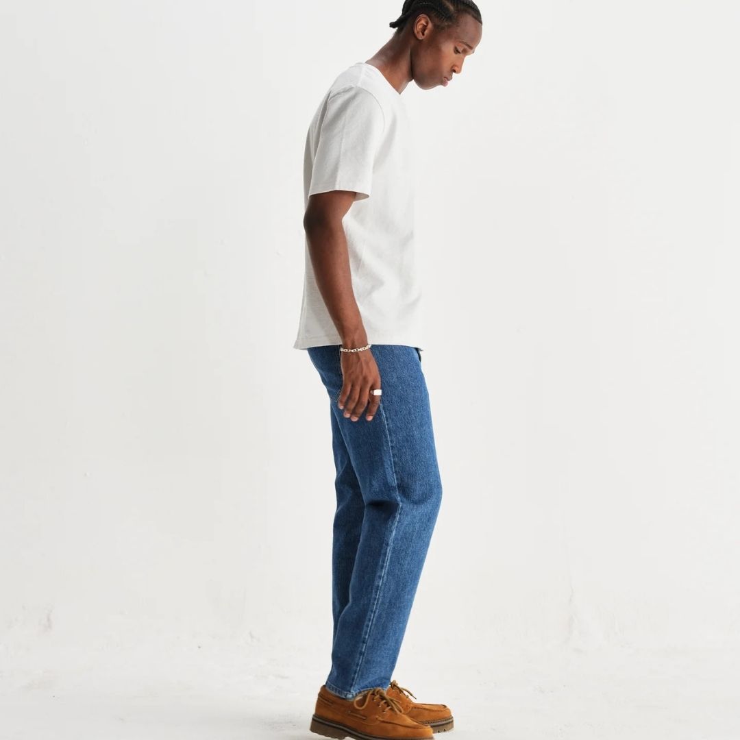 Wax London Dean - Textured Organic Cotton T-Shirt - White