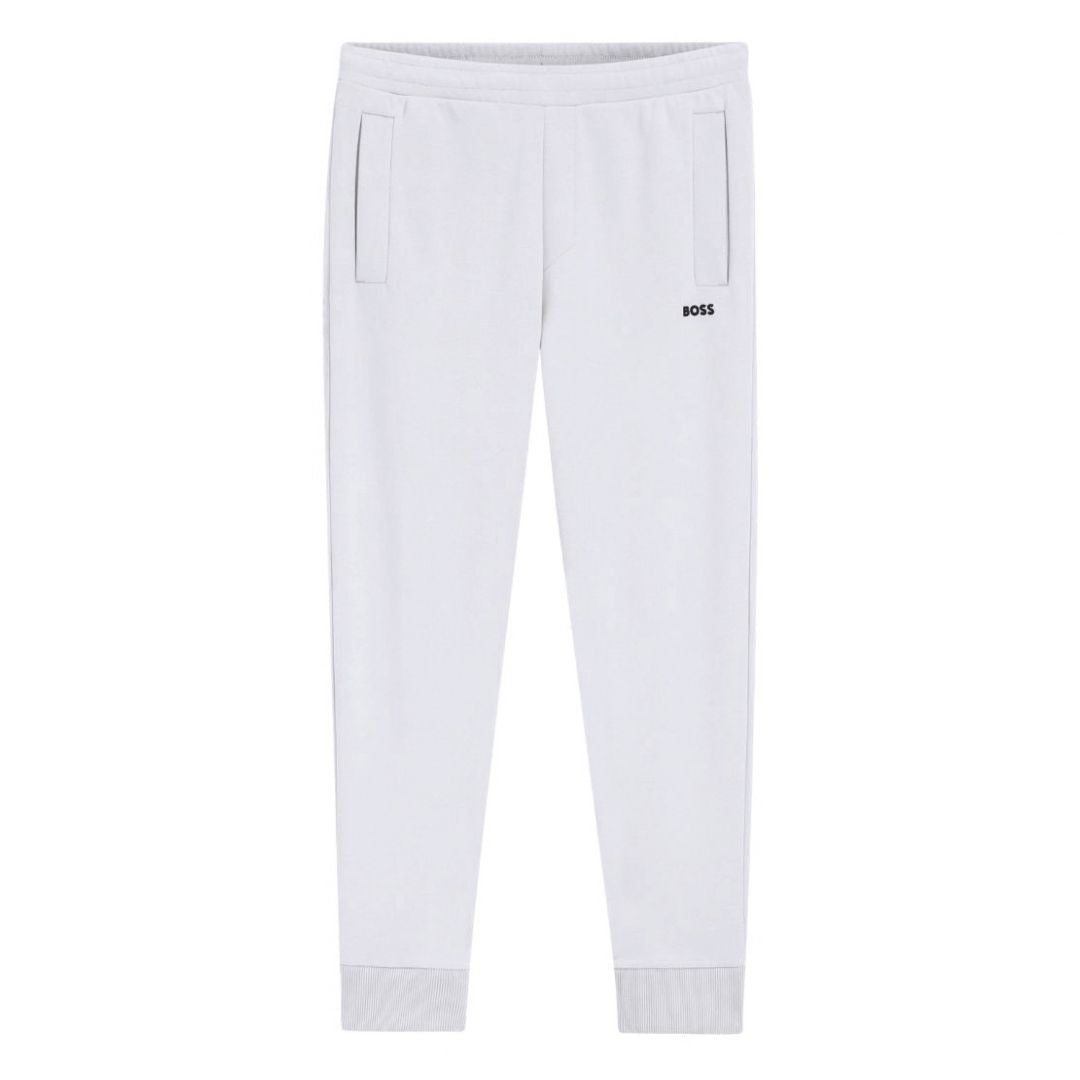 BOSS Green Cotton-Blend Track Pants – White