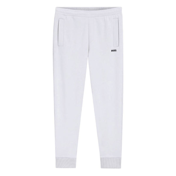 BOSS Green Cotton-Blend Track Pants – White