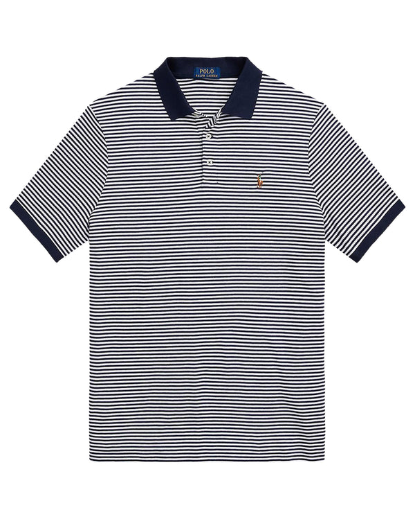 Polo Ralph Lauren Interlock Cotton Striped Polo Shirt - Navy