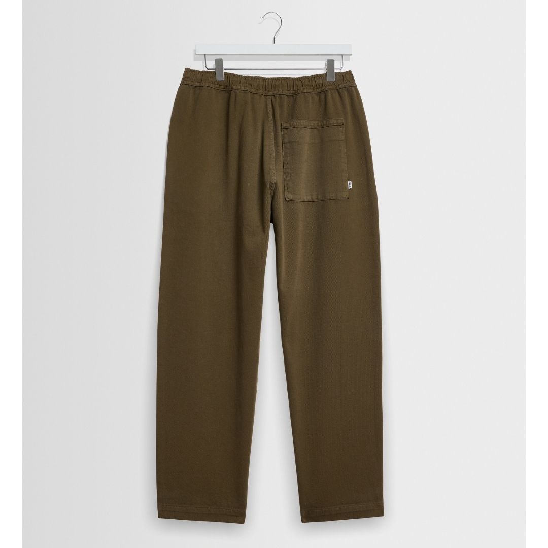 Wax London Kurt Trouser - L30 Organic Cotton Twill - Dark Khaki