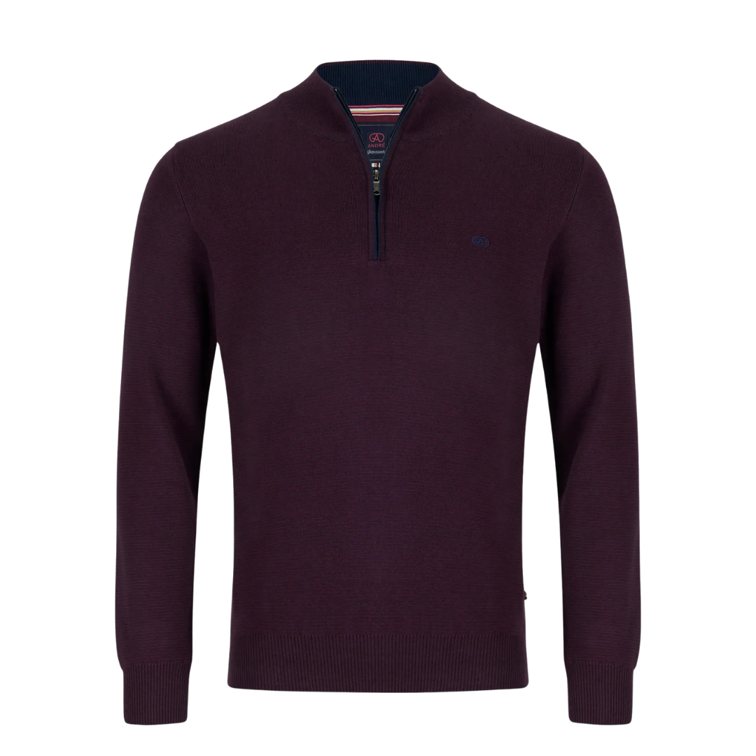 Andre Inch Half Zip - Burgundy