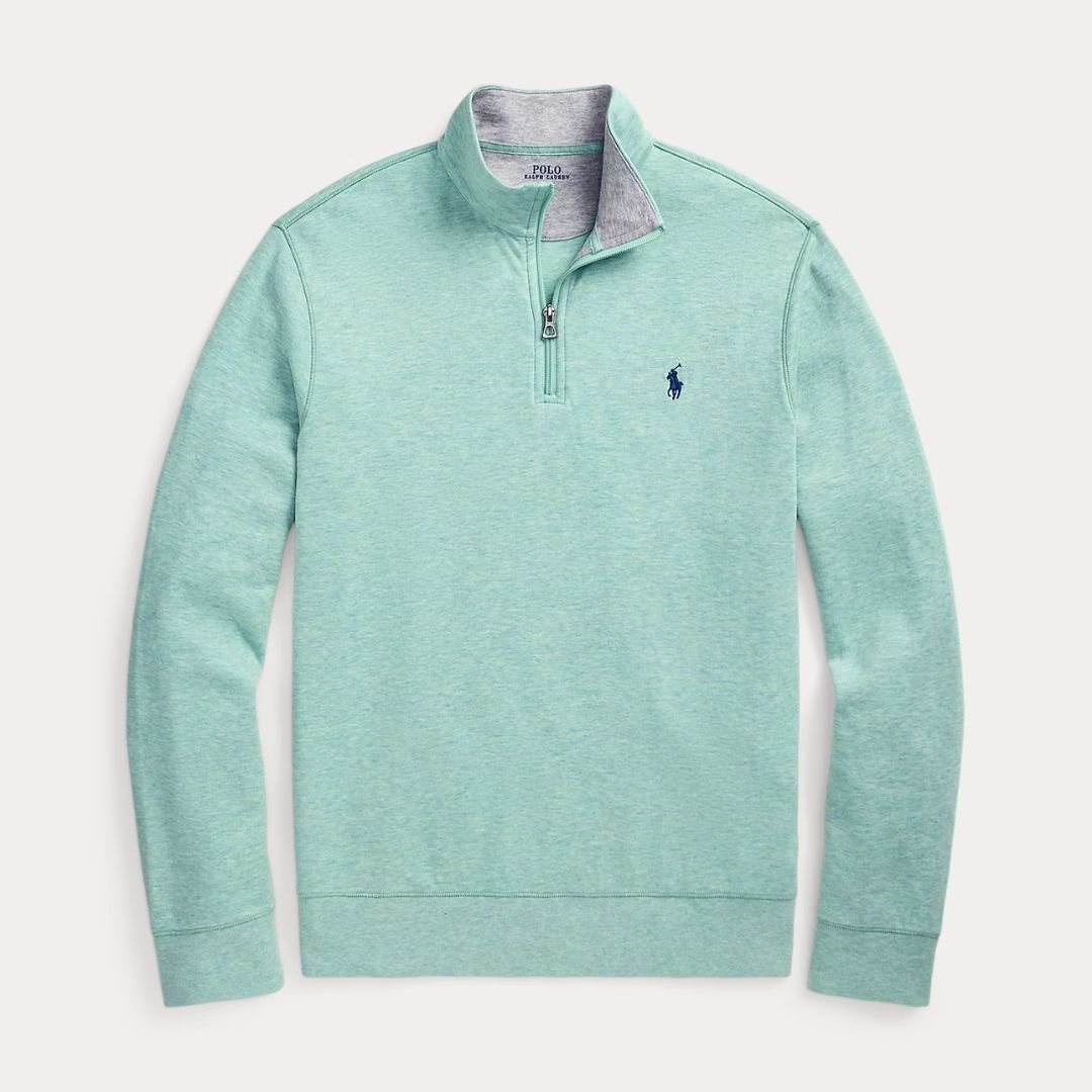 Polo Ralph Lauren Luxury Jersey Quarter-Zip Pullover - Celadon Green