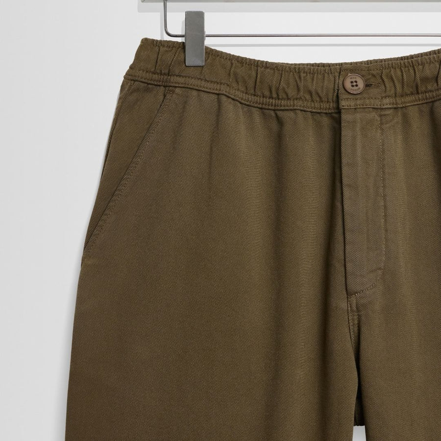Wax London Kurt Organic Cotton Twill Trousers L30 - Dark Khaki