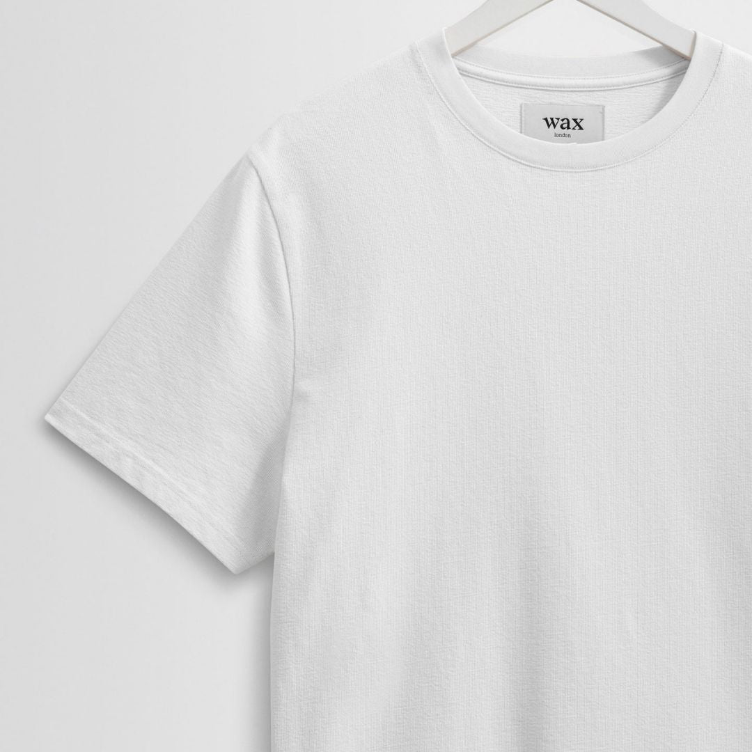 Wax London Dean - Textured Organic Cotton T-Shirt - White