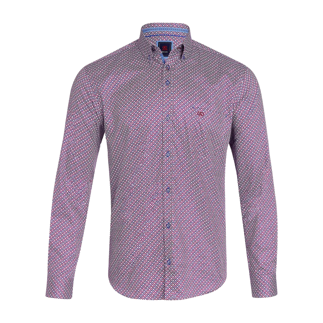 Andre Regan Long Sleeve Casual Shirt - Burgundy