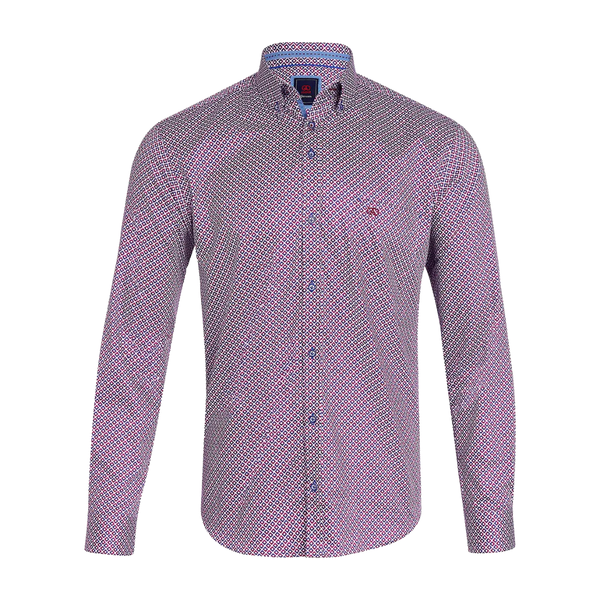 Andre Regan Long Sleeve Casual Shirt - Burgundy