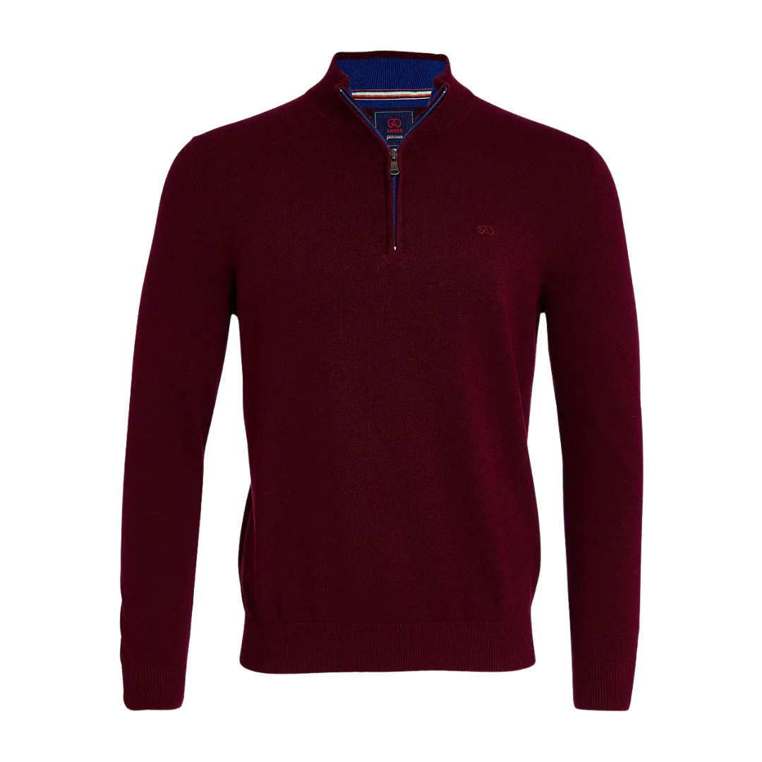Andre Tory Half Zip - Burgundy