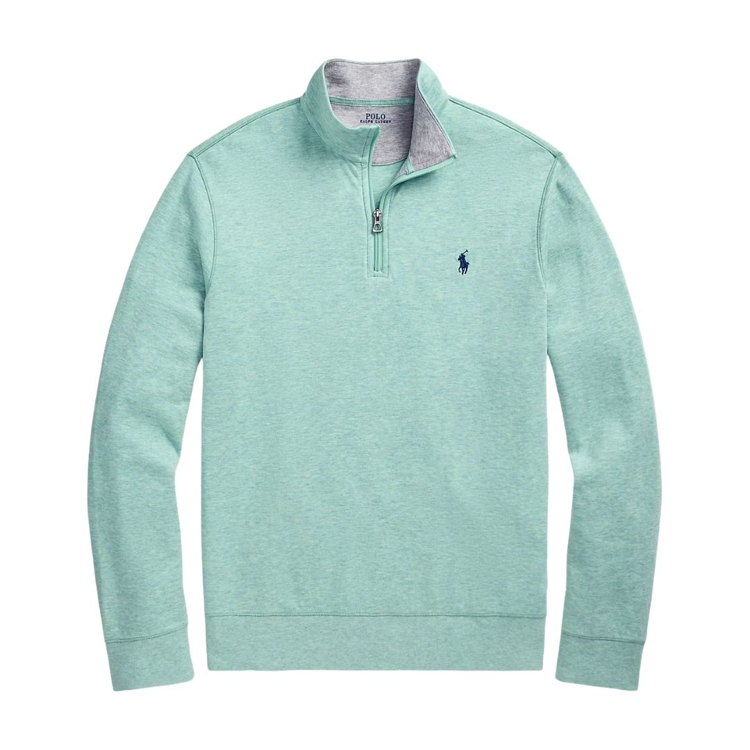 Polo Ralph Lauren Luxury Jersey Quarter-Zip Pullover - Celadon Green
