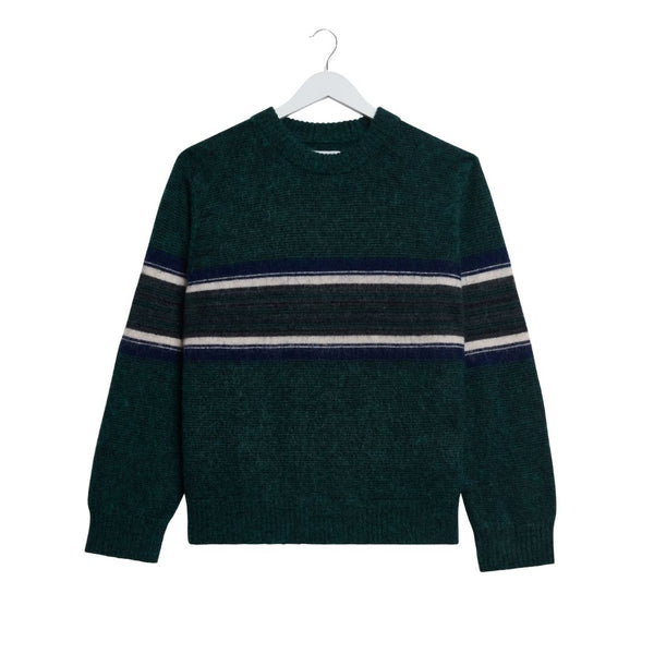 Wax London Wilde Crew Brush Preppy Stripe - Green