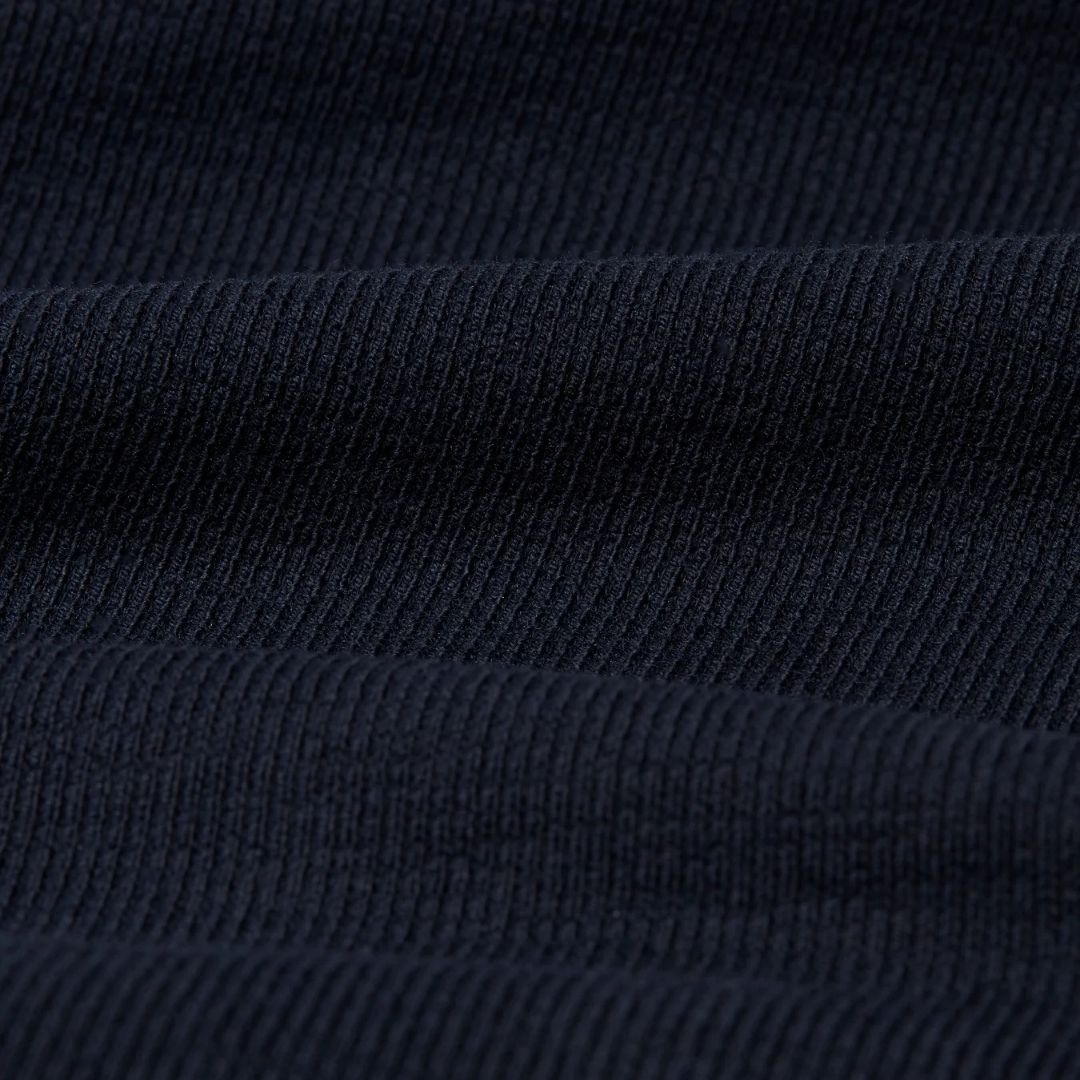 Wax London Dean - Textured Organic Cotton T-Shirt - Navy