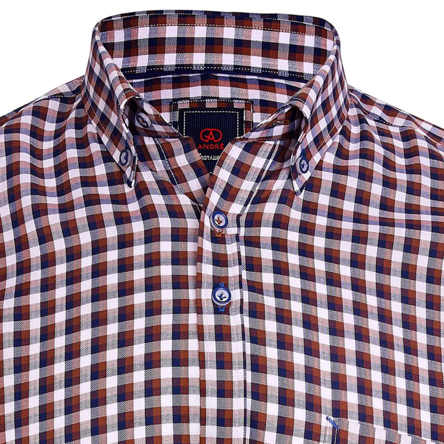 Andre Fahy Long Sleeve Casual Shirt - Tan