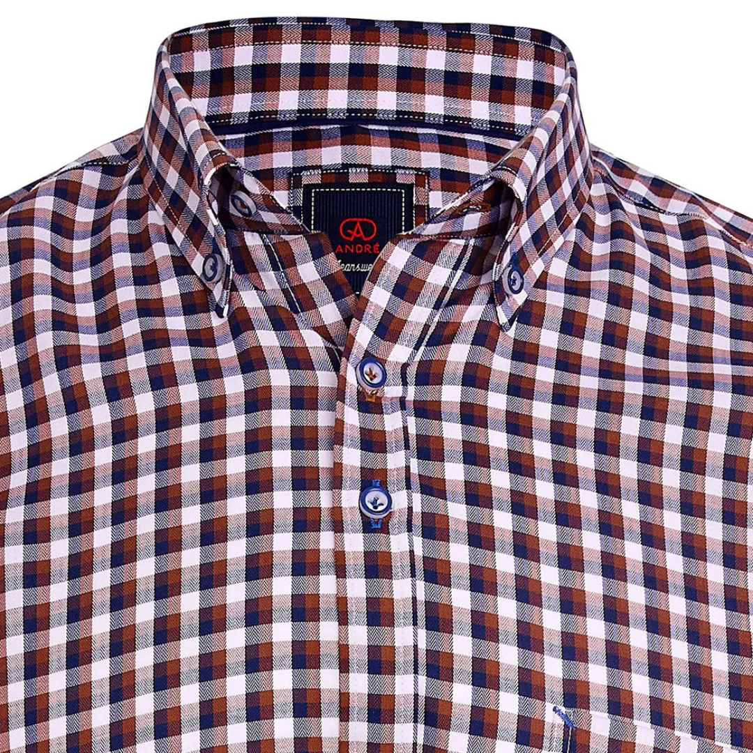 Andre Fahy Long Sleeve Casual Shirt - Tan