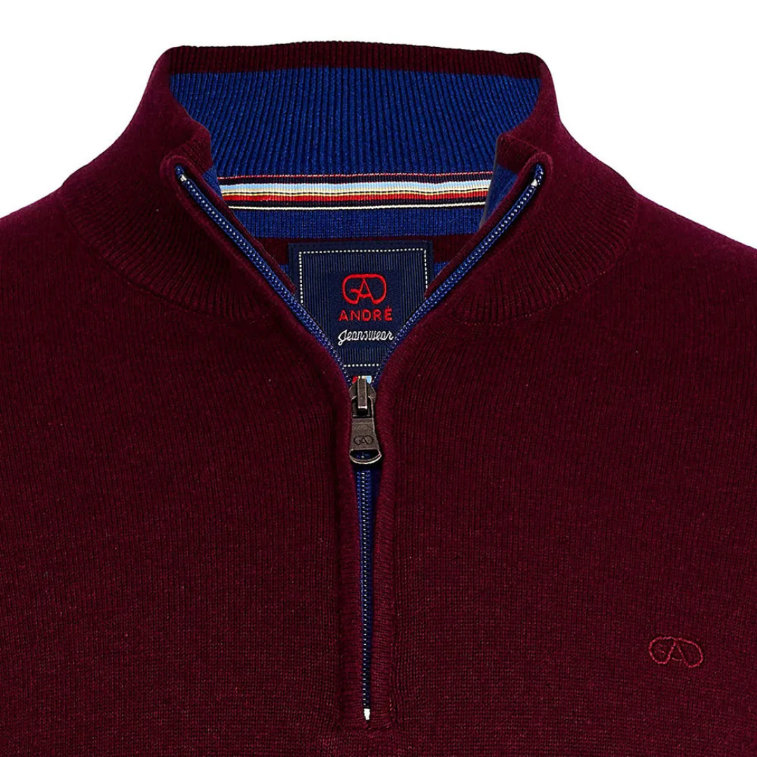 Andre Tory Half Zip - Burgundy