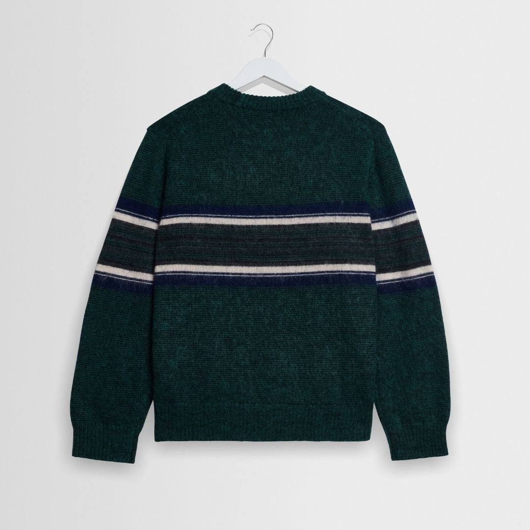 Wax London Wilde Crew Brush Preppy Stripe - Green