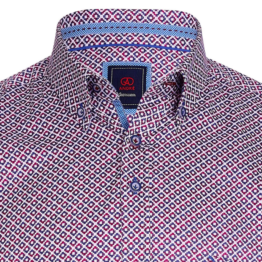 Andre Regan Long Sleeve Casual Shirt - Burgundy