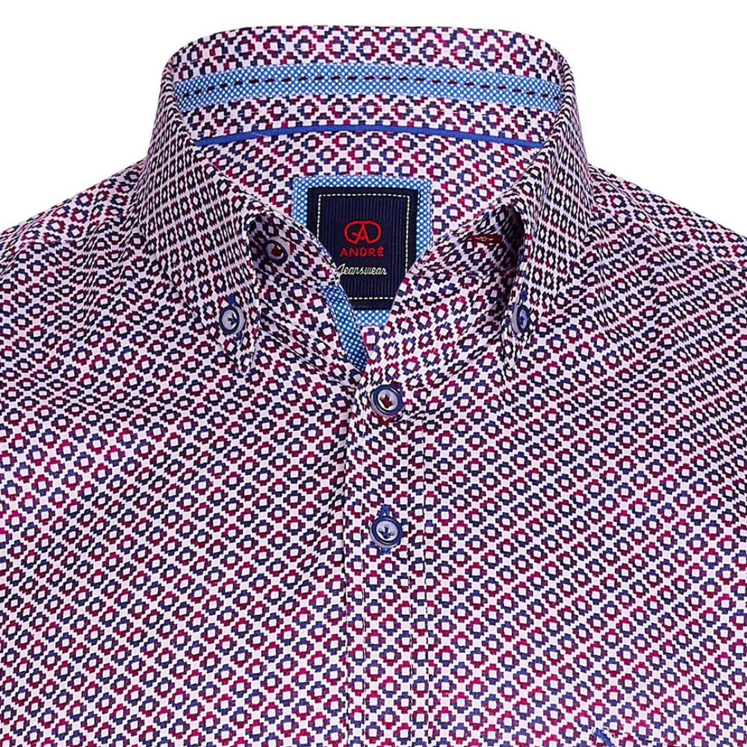 Andre Regan Long Sleeve Casual Shirt - Burgundy