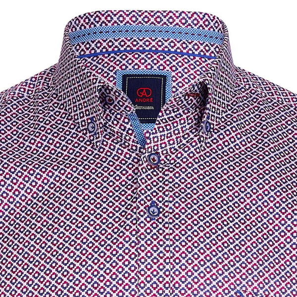 Andre Regan Long Sleeve Casual Shirt - Burgundy