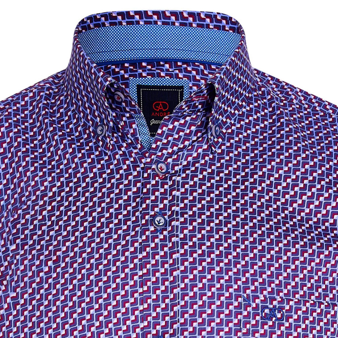 Andre Galvin Long Sleeve Shirt - Burgundy