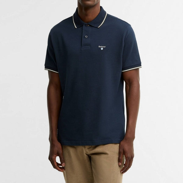Barbour Fielding Tailored Short-Sleeved Polo Shirt - Navy