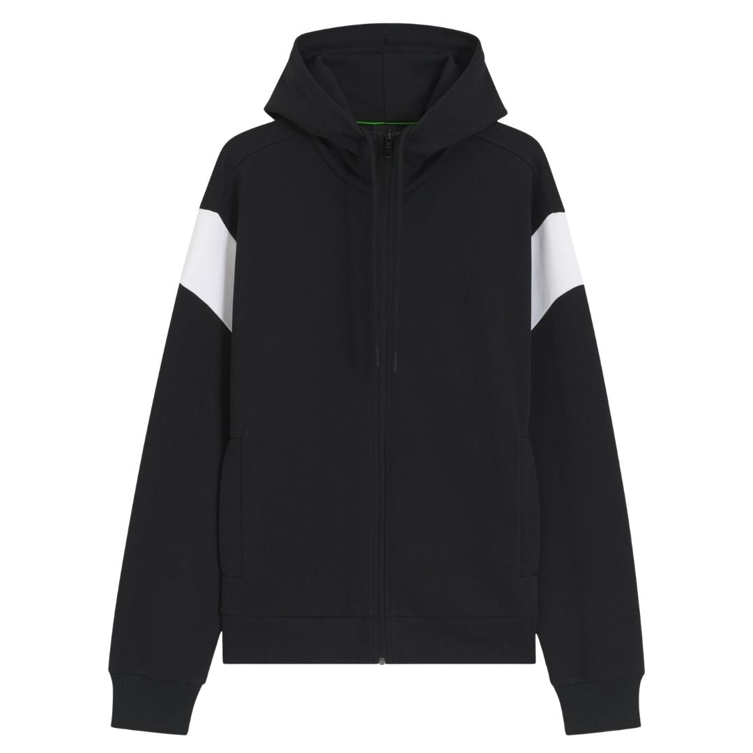Boss Green Regular-fit zip-up sweatshirt in spacer piqué - Dk Blue