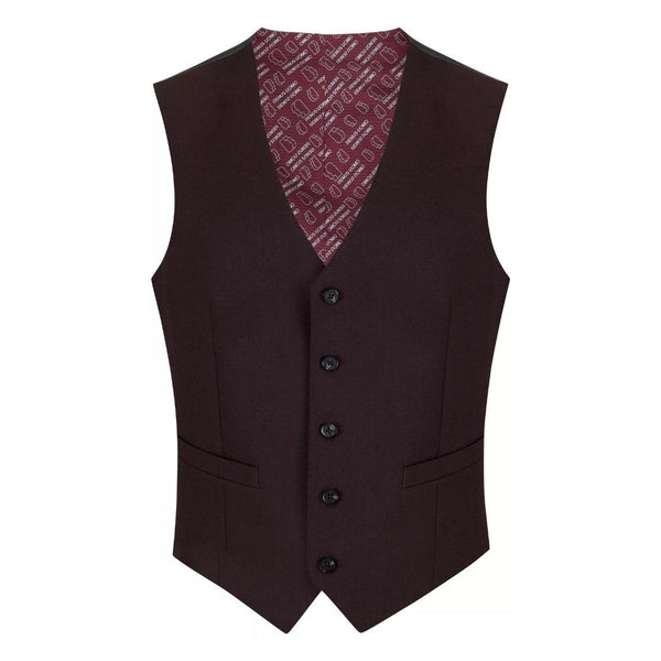 Remus Uomo Dark Red Peppe Mix + Match Suit Waistcoat - Wine